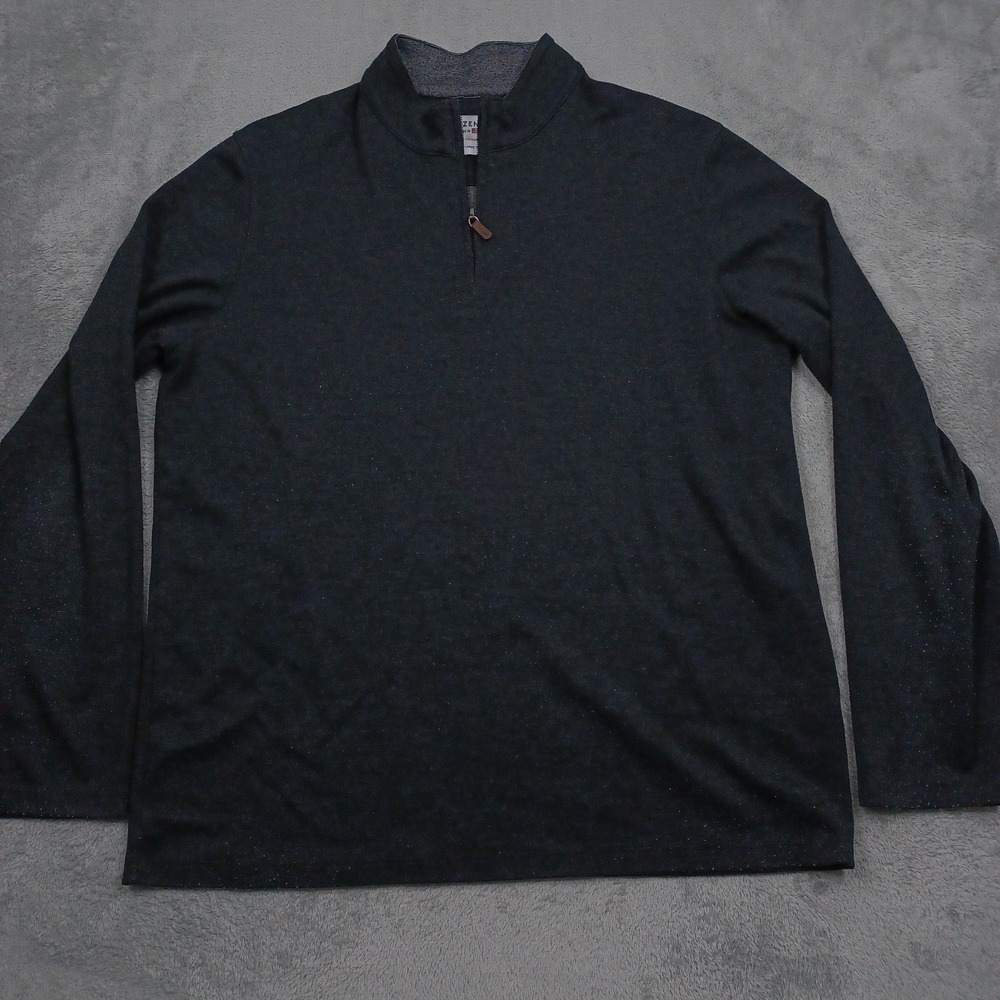 Mizzen Main Pullover Mens XL Gray 1/4 Zip‎ Pullover Casual Trim Fit Golf